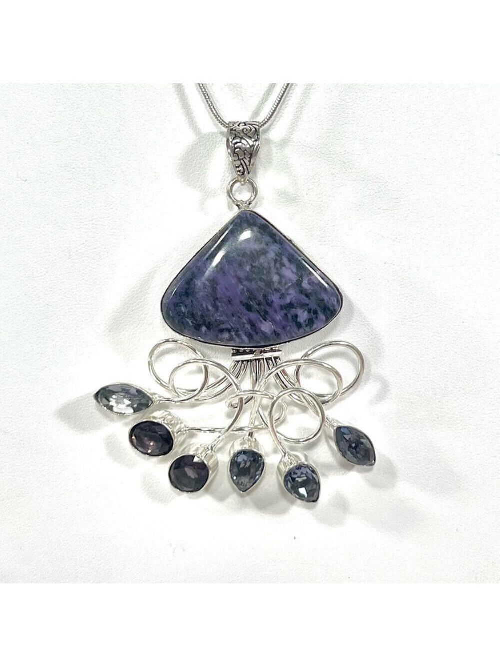 Charoite 925 XL Gemstone Pendant
